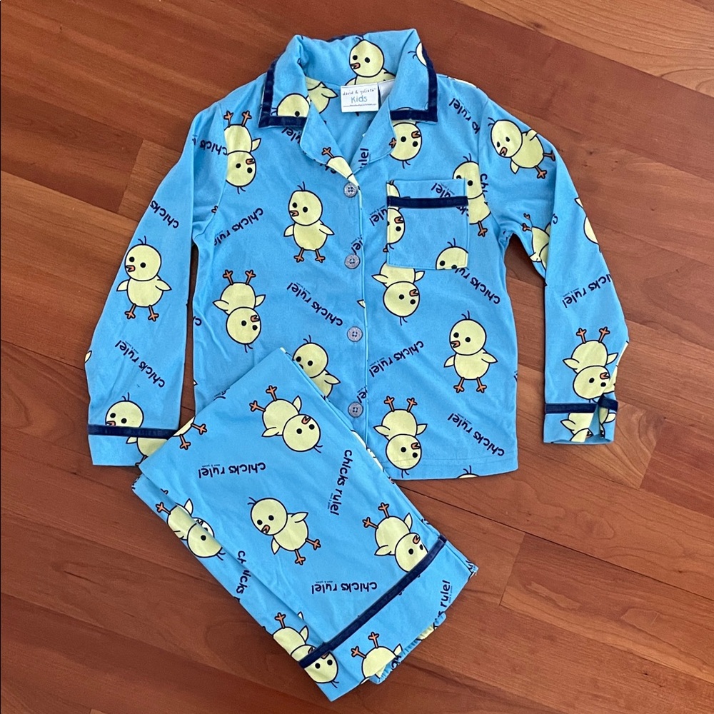 Blue Duck Print Kids Pajamas